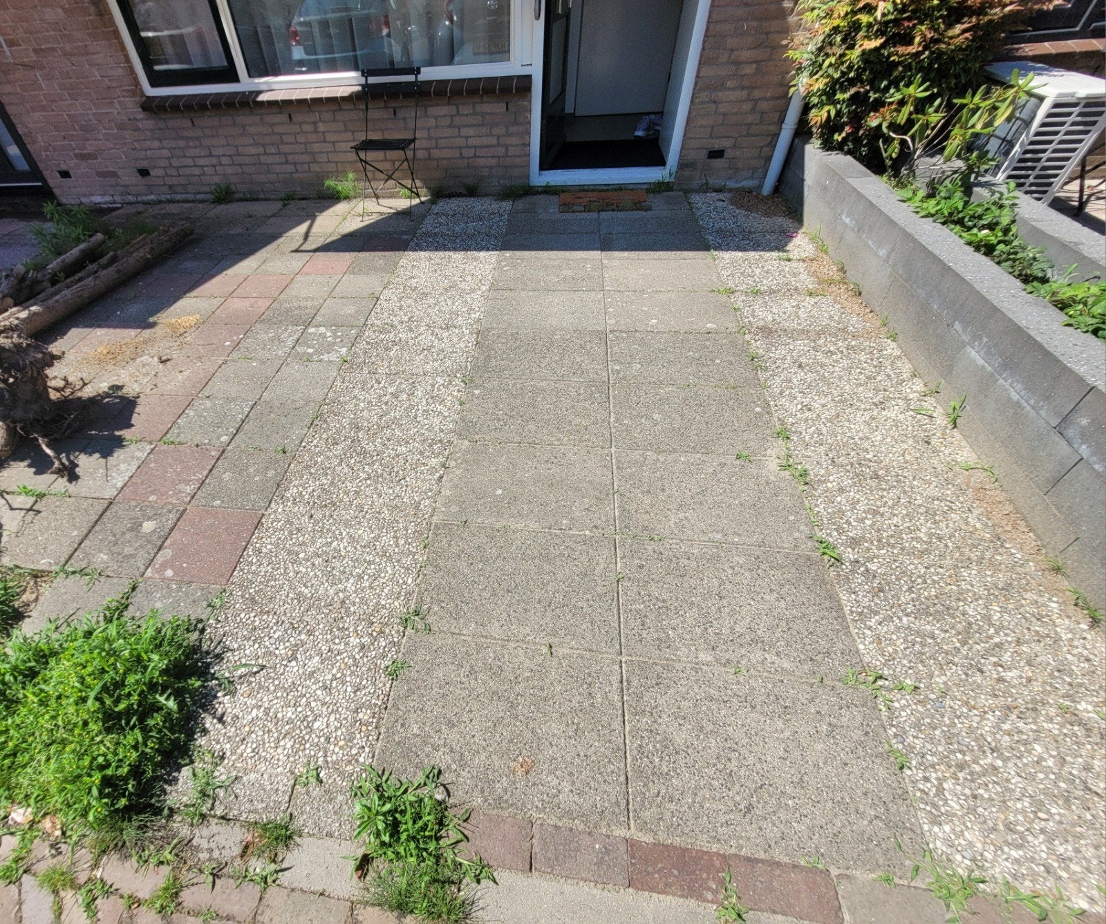 Gebruikte terrastegels en grindtegels rond 20m2, Ophalen, Gebruikt, 10 m² of meer, Beton
