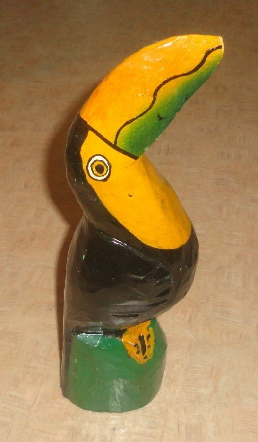 Toekan beeld - houtsnijwerk, Houtsnijwerk, Handgemaakt, Ophalen of Verzenden, 20 - 50 cm