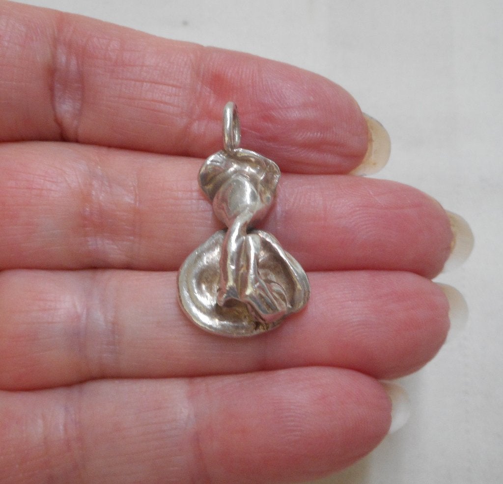 Zilveren vintage nugget hanger nr.1092, Verzenden, Zo goed als nieuw, Zilver, Zilver
