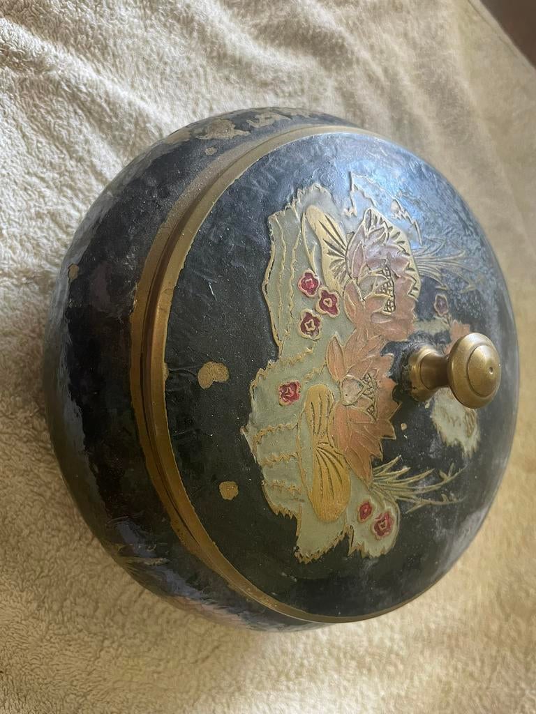 Vintage aziatisch messing / emaille, Ophalen of Verzenden