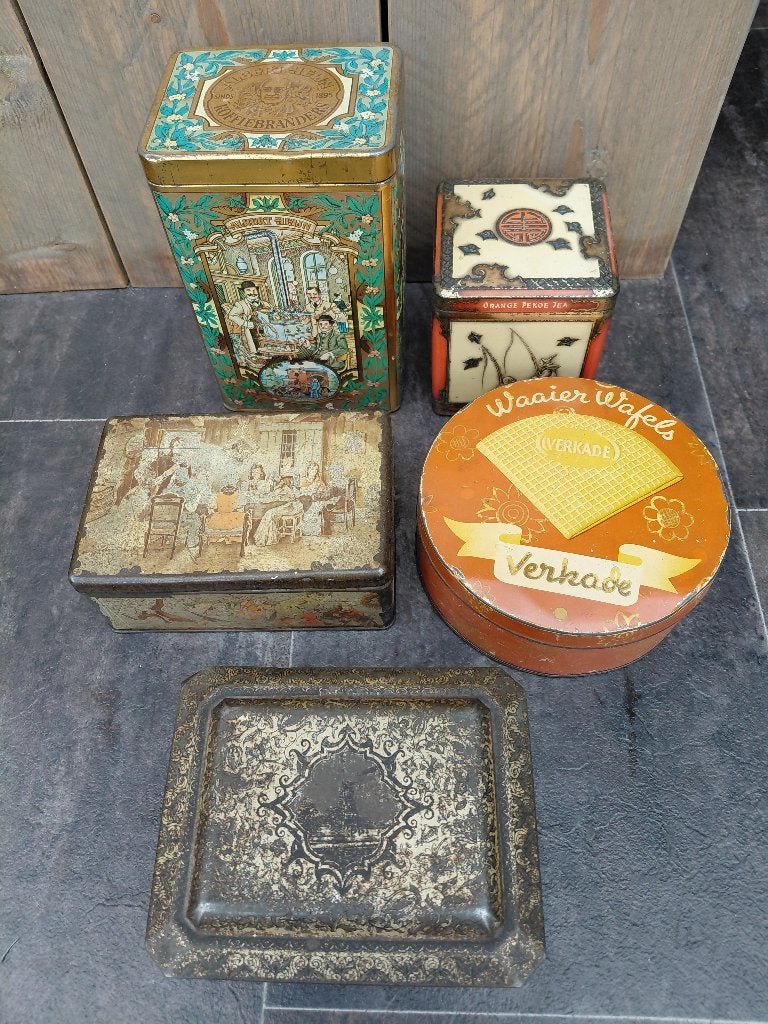 Diverse vintage blikken:, Ophalen of Verzenden, Gebruikt, Overige, Overige merken