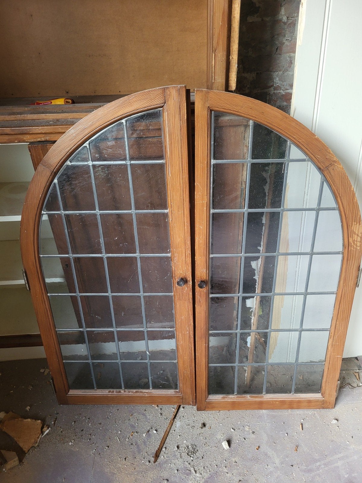 glas in lood kastdeurtjes, Ophalen, Gebruikt, Minder dan 80 cm, Glas in lood