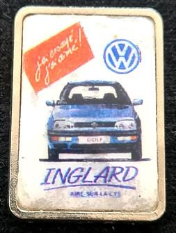 Volkswagen Inglard dealer pin, Verzamelen, Verzenden, Zo goed als nieuw, Transport, Speldje of Pin