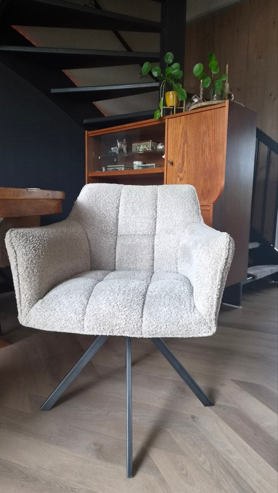 4 Eetkamer draai stoelen met leuning, Ophalen, Stof