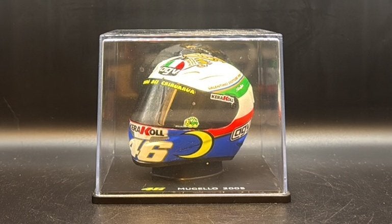 Valentino Rossi AGV helm Mugello 2005 #46 schaal 1:5, Overige merken, Ophalen of Verzenden, Zo goed als nieuw, Groter dan 1:32