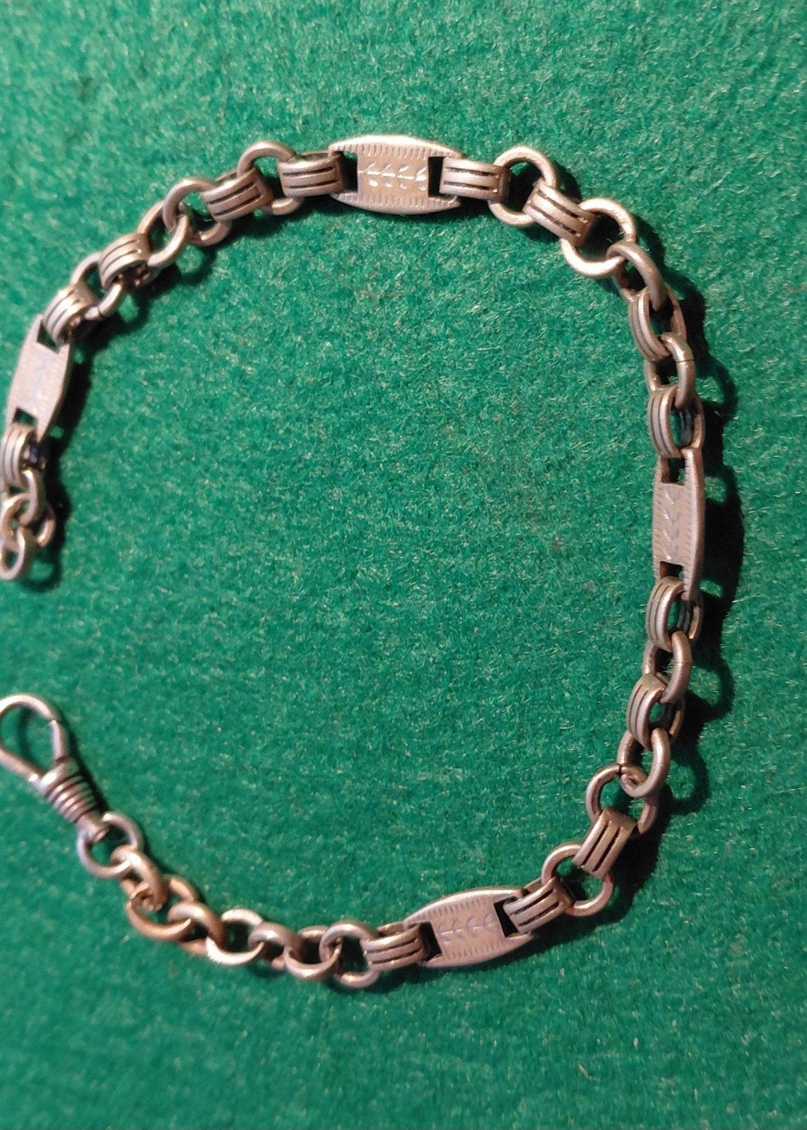 zilverkleurige mannenarmband,gemaakt van horl.ketting,STOER, Verzenden, Gebruikt, Zilver, Overige materialen