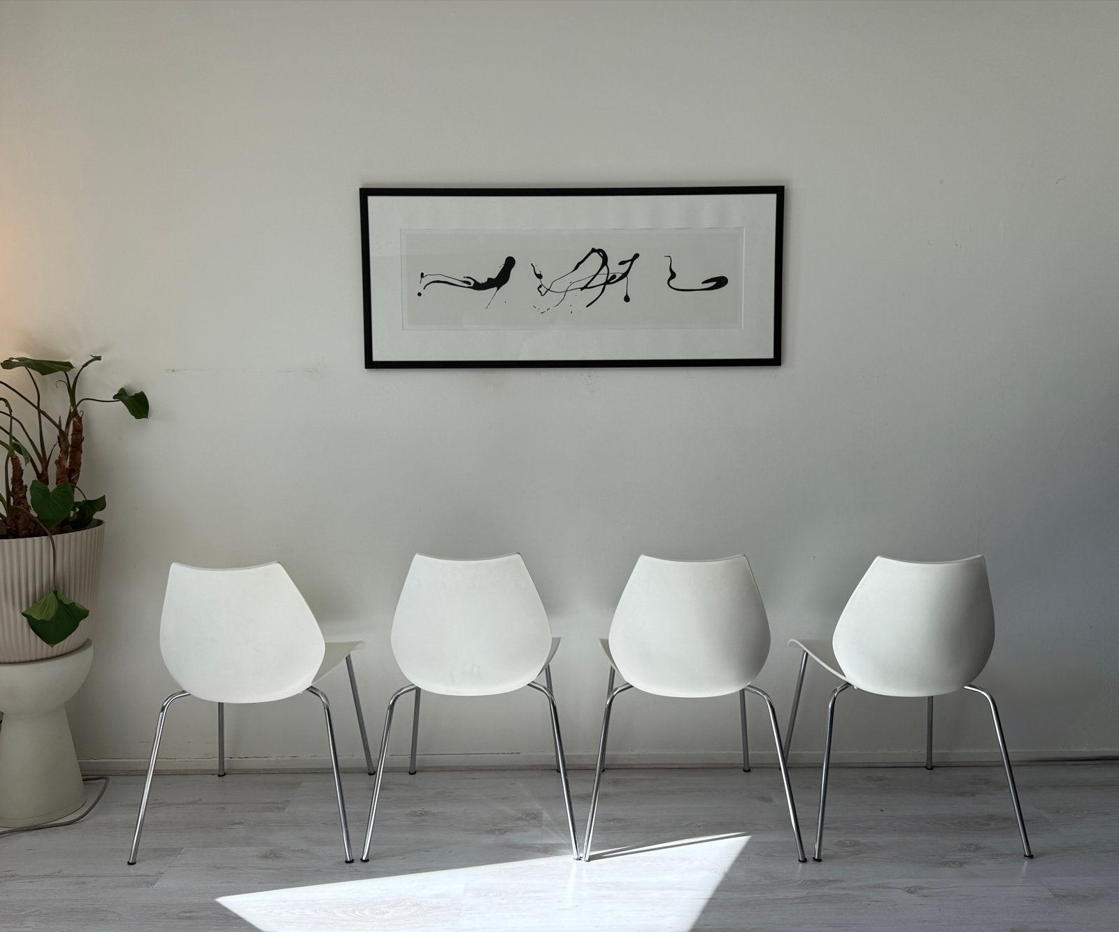 Set van 4 Kartell Maui stoelen - Vico Magistretti, Ophalen, Kunststof, Wit, Zo goed als nieuw