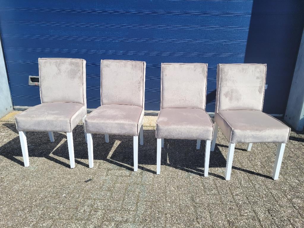 4 nieuwe zandkleur stoffen stoelen, Ophalen, Nieuw, Grijs, Vijf, Zes of meer stoelen