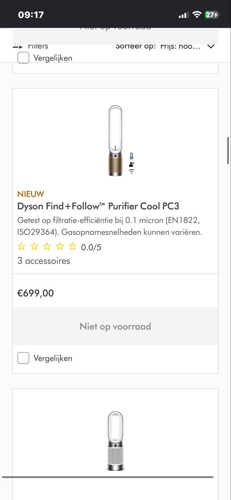 Dyson Find+Follow Purifier Cool PC3 Luchtreiniger NIEUW, Ophalen of Verzenden, Nieuw, Luchtreiniger