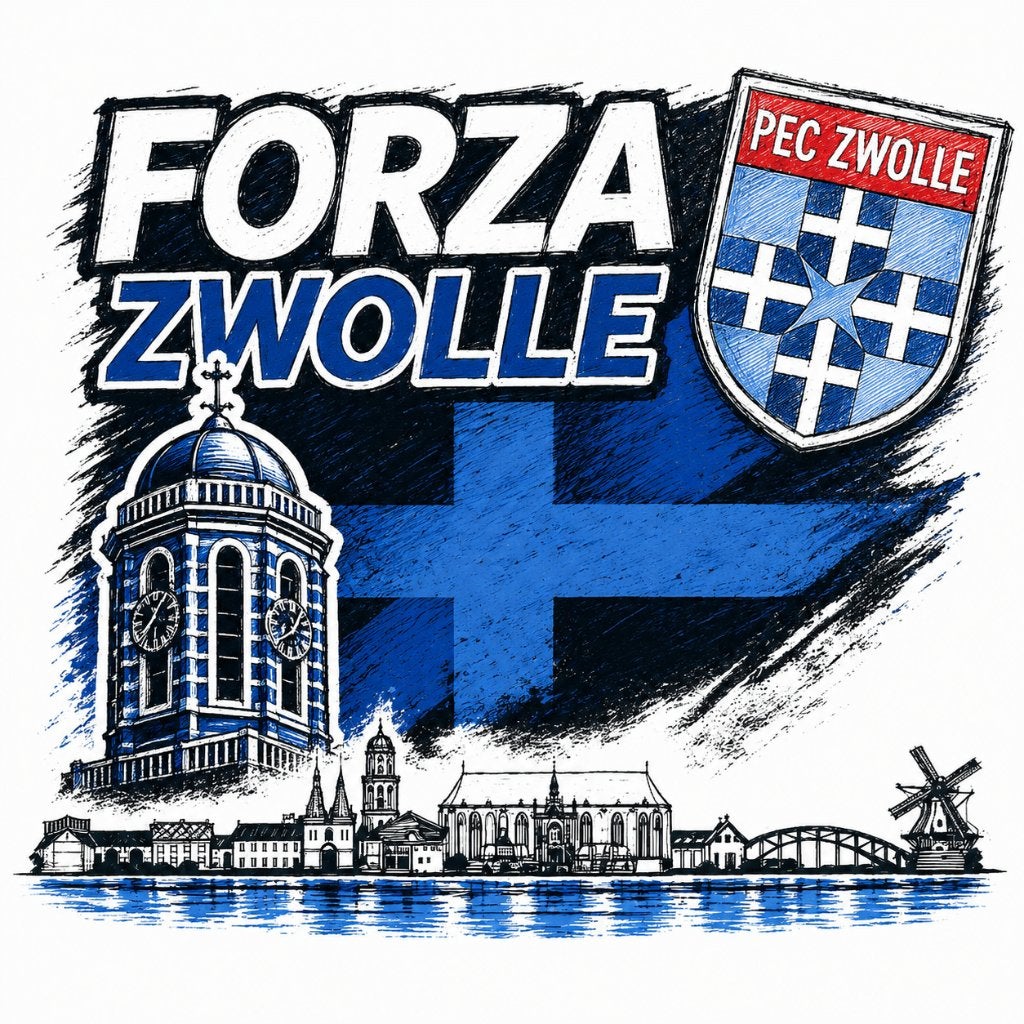 Pec Zwolle Stickers ontwerp 5 | hoge kwaliteit, Ophalen of Verzenden, Nieuw, Meerdere stickers