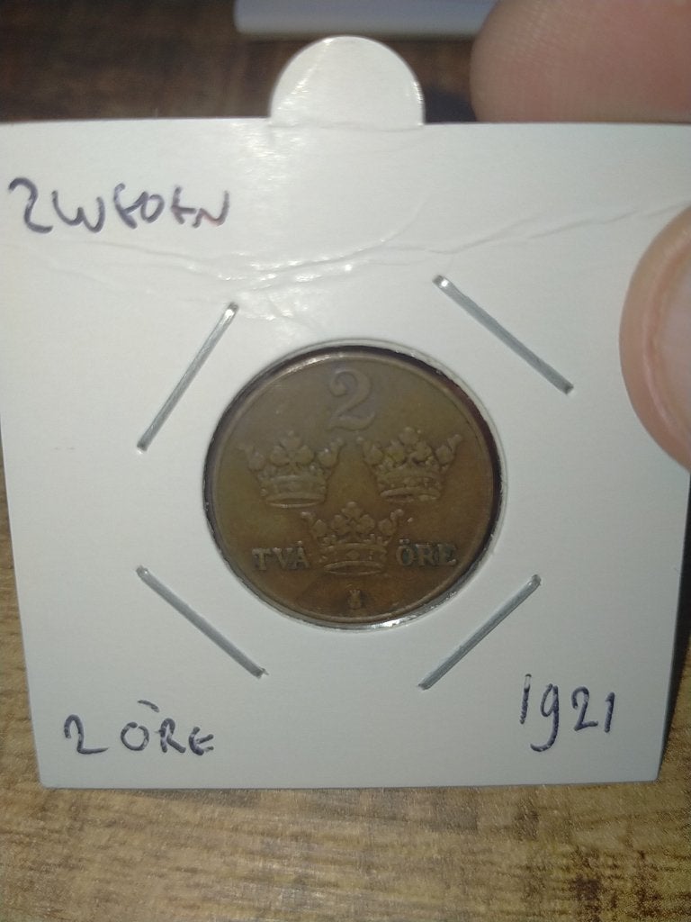 Zweden 2 Ore 1921, Verzenden, Overige landen, Losse munt