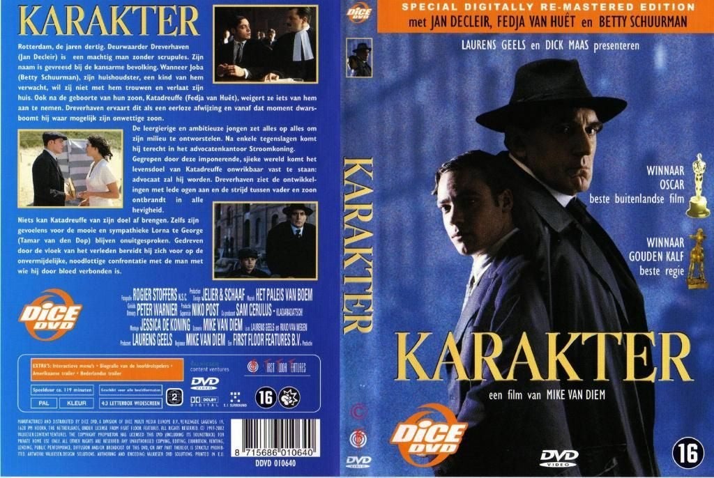 Karakter (Jan DeCleir-Fedja Van Hulst), Inclusief doosje, Vanaf 16 jaar, Drama, Ophalen of Verzenden
