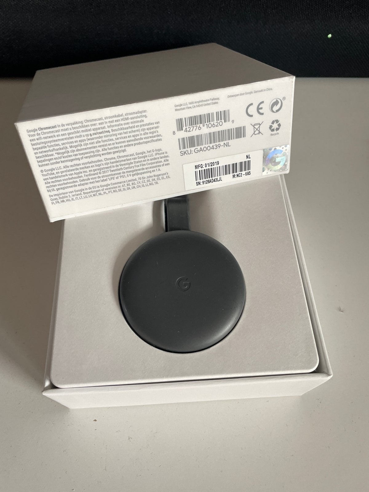 Google Chromecast (GA00439-NL) - Stream media naar je tv, Ophalen, Zo goed als nieuw, HDMI, Zonder harde schijf