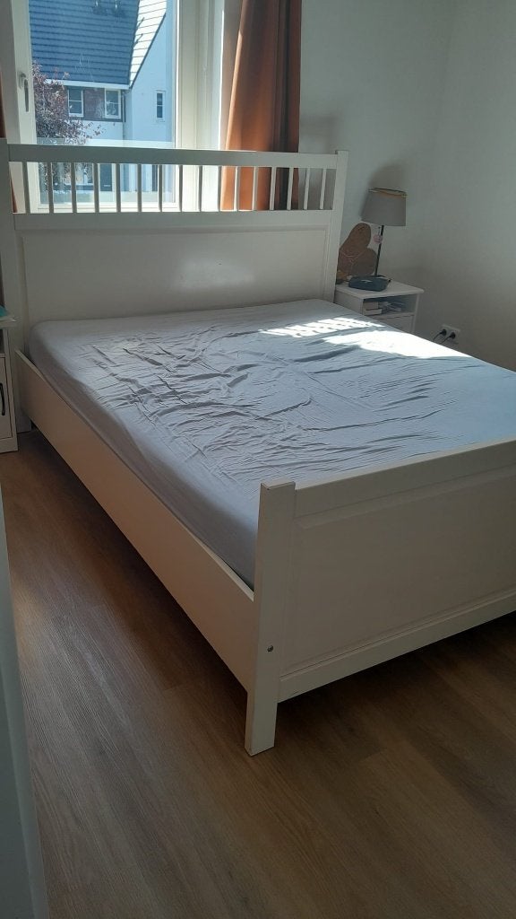 ikea bed ombouw 160x200, Ophalen, Gebruikt, Wit, Tweepersoons