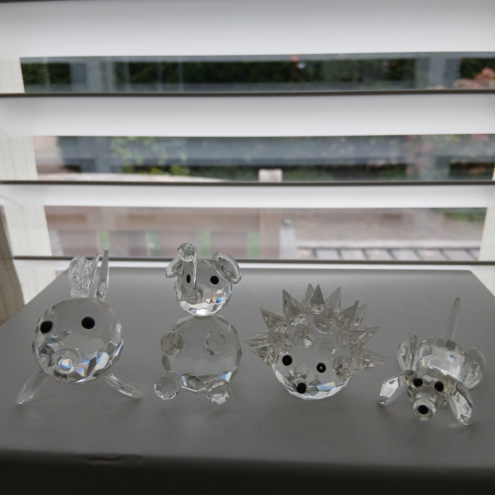 Set van 4 vintage  glazen  dierenbeeldjes, Ophalen of Verzenden