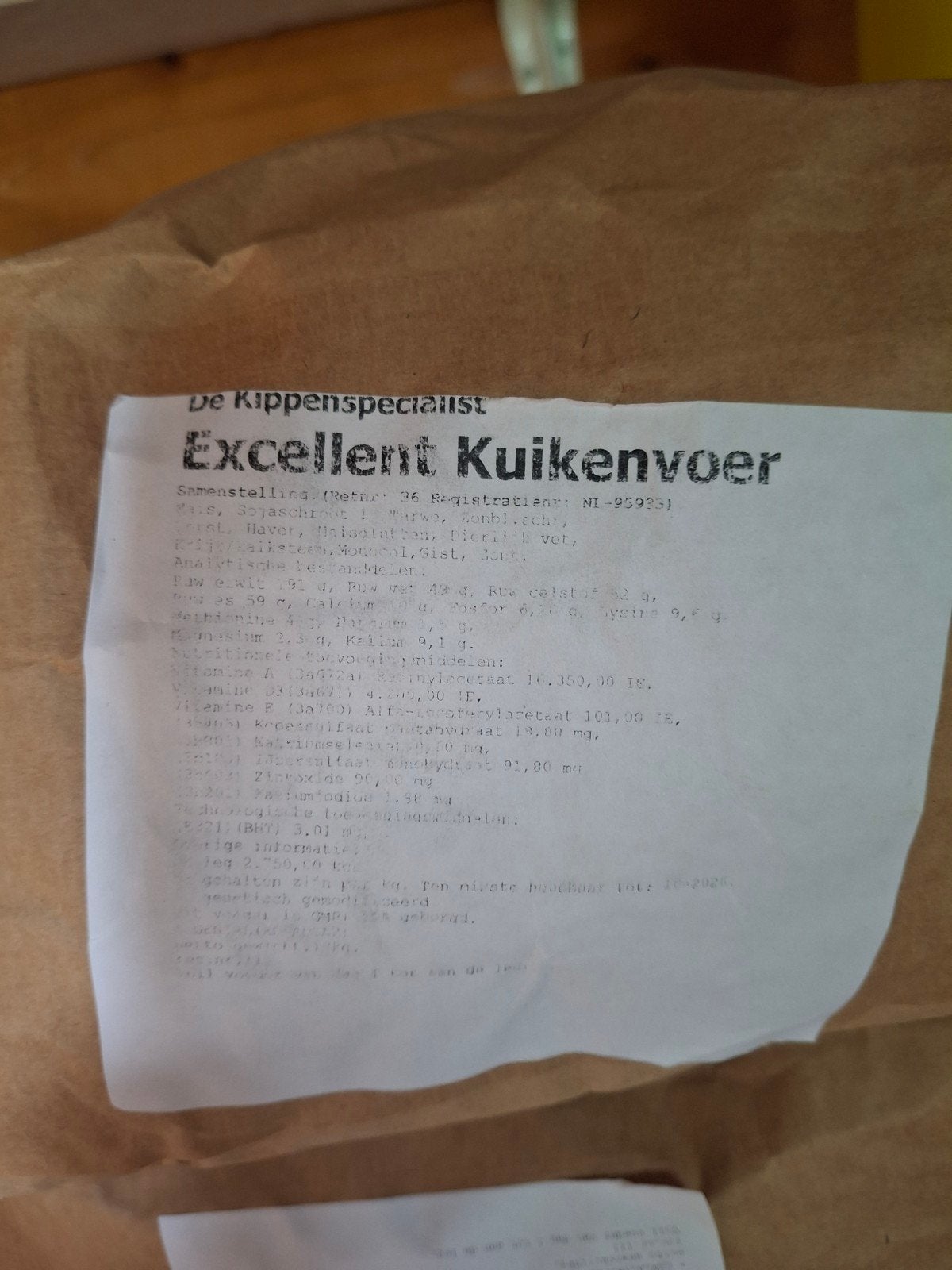 kippenvoer (kuikenvoer) gemalen kippenkorrel, Ophalen, Pluimvee