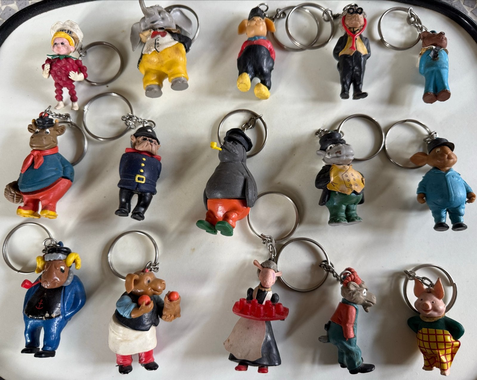Vintage Flipje Tiel sleutelhangers jaren '60 - set, Verzamelen, Ophalen of Verzenden, Gebruikt, Knuffel of Figuurtje