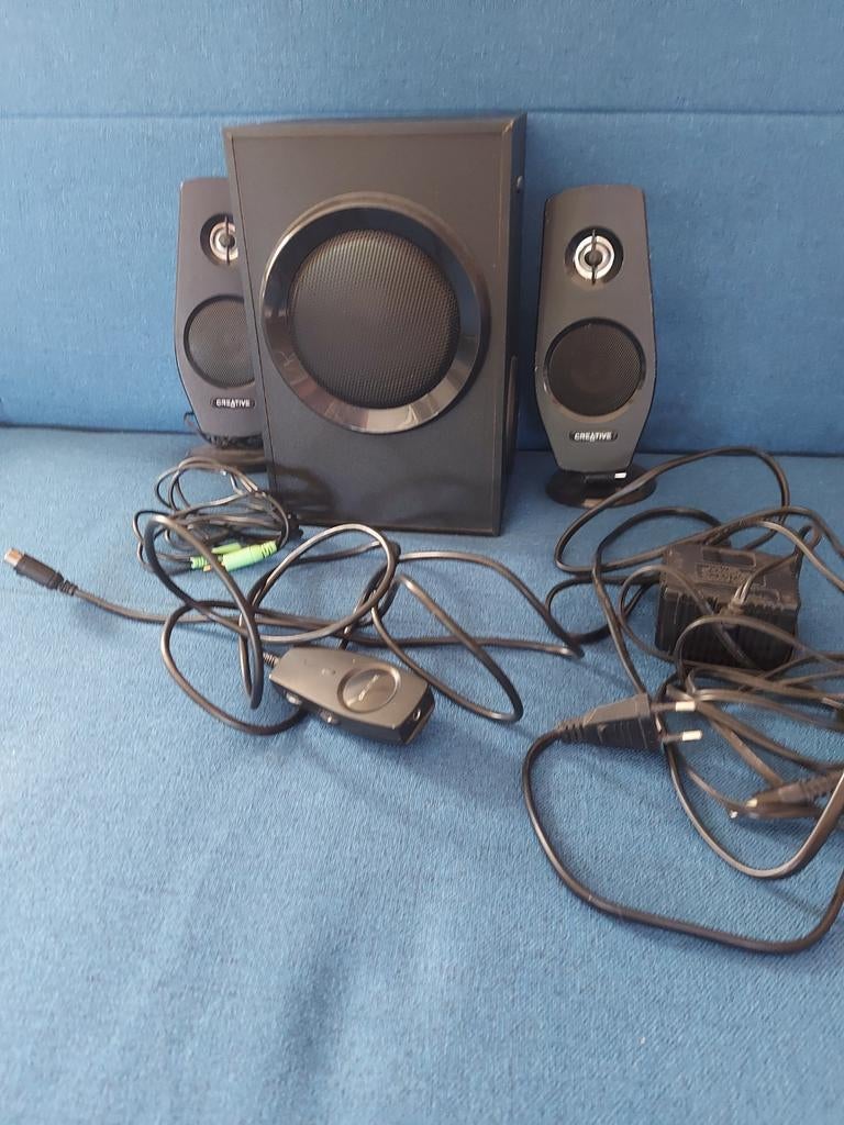 Creative Inspire 2.1 speakerset met subwoofer voor PC, Ophalen of Verzenden, Gebruikt, Audiokanaal 2.1, Creative