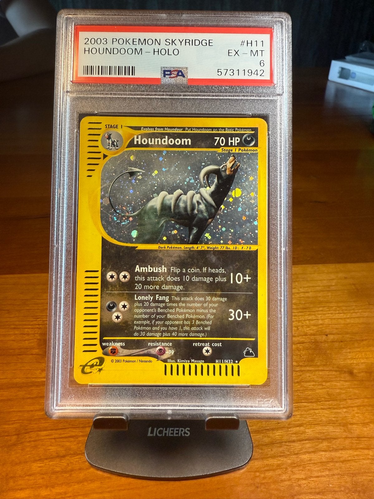 Houndoom #H11 - Skyridge (2003) - PSA 6, Ophalen of Verzenden, Gebruikt, Losse kaart, Foil
