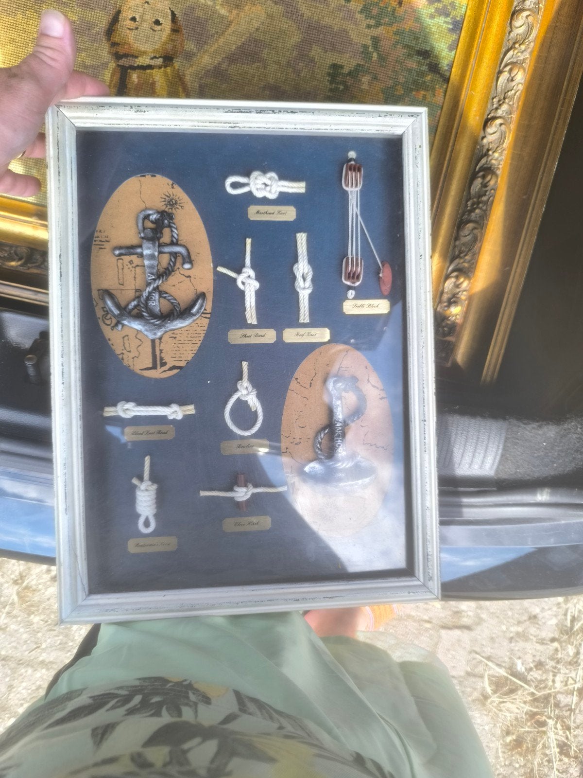 Ingelijste Maritieme Knopen en Ankers Decoratie, Verzamelen, Overige Verzamelen, Gebruikt, Ophalen of Verzenden