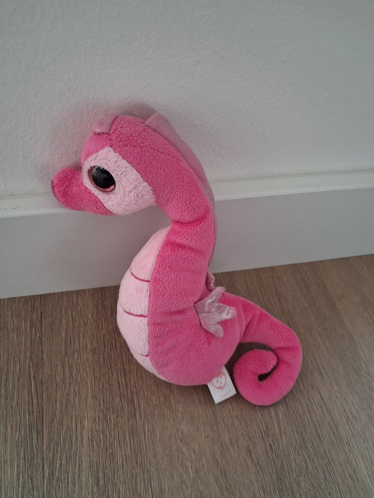 Knuffel TY zeepaard roze Majestic 21 cm L176, Ophalen of Verzenden, Zo goed als nieuw, Overige typen