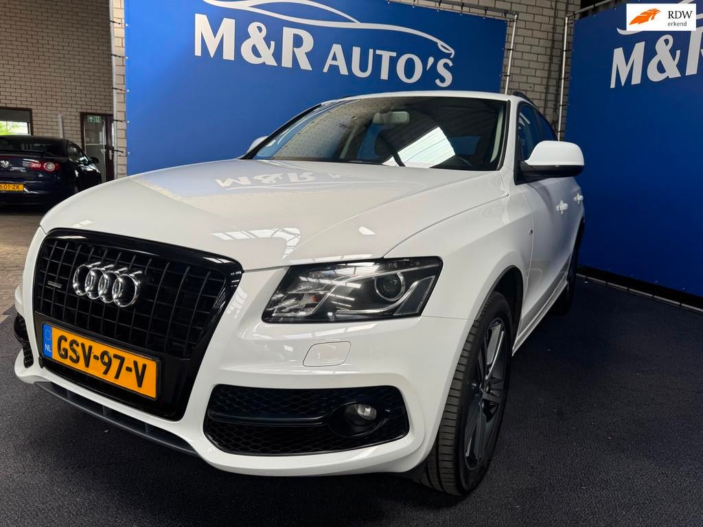 Audi Q5 3.2 FSI quattro Pro Line S Dealer onderhouden, Auto's, Gebruikt, Leder en Stof, Wit, 11 km/l