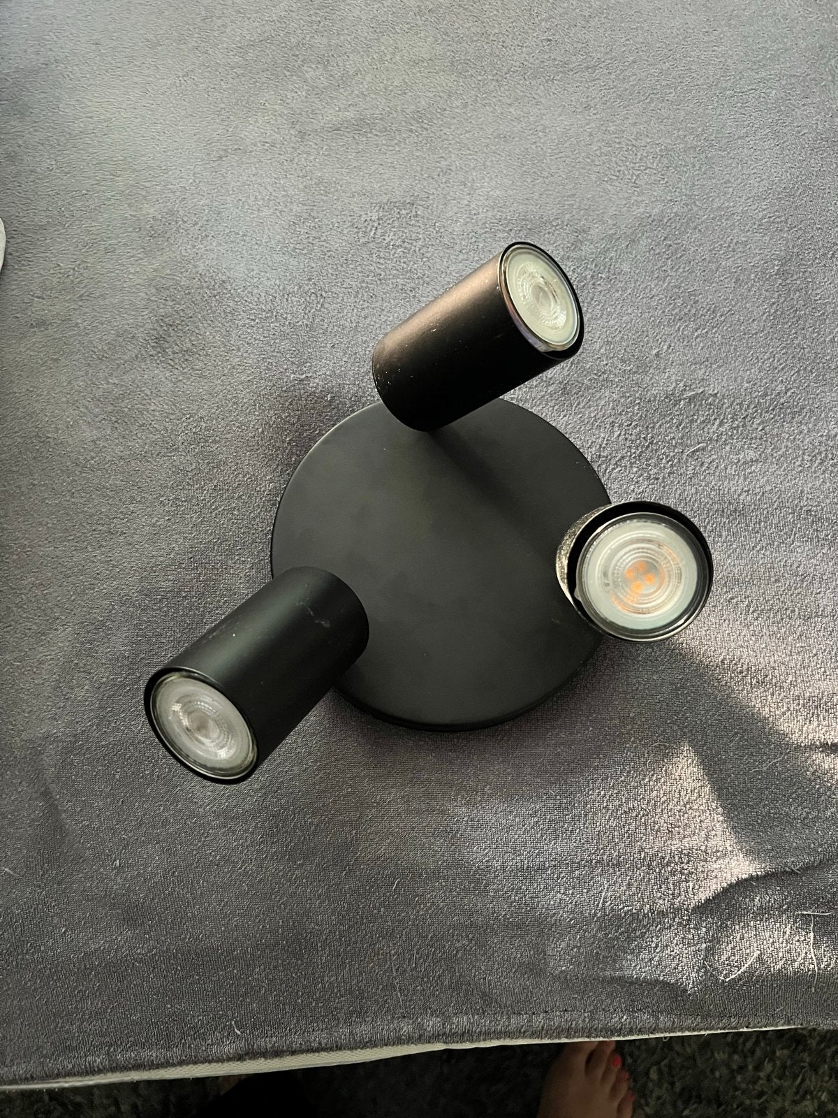 Zwarte LED Plafondspot met 3 GU10 Spots - B.K. Licht, GU10, Overige merken, Ophalen of Verzenden, Zo goed als nieuw