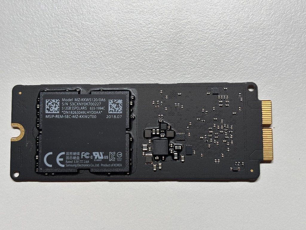 Apple SSPolaris NVMe 512GB SSD (iMac 2017-2019), Intern, SSD, Zo goed als nieuw, Samsung