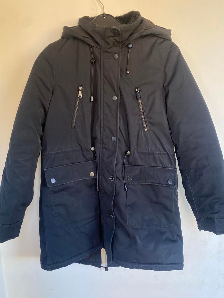 Zwarte Zara parka Maat S Ideaal voor herstel/upcycling!, Verzenden, Gedragen, Maat 36 (S), Zwart