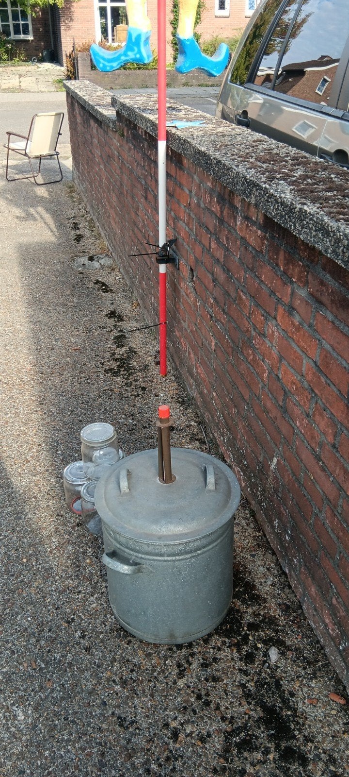 Antieke Weckketel met Thermometer en 5 Weckpotten, Ophalen