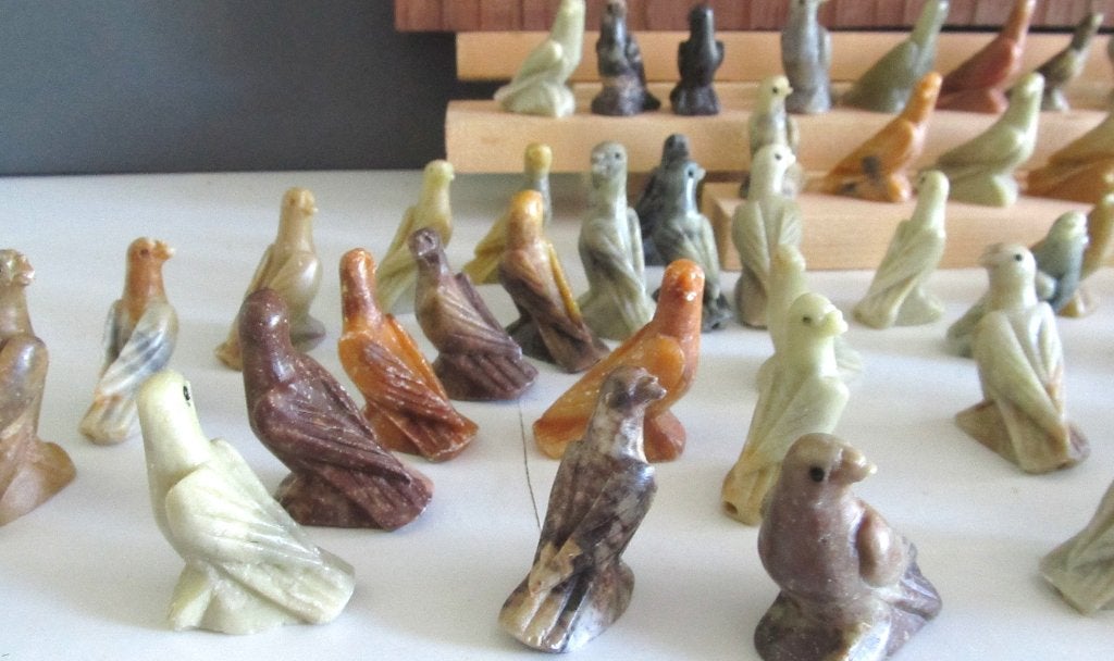 natuurstenen kleine duifjes/dolfijnen/olifant/hoofden/uilen, Ophalen of Verzenden