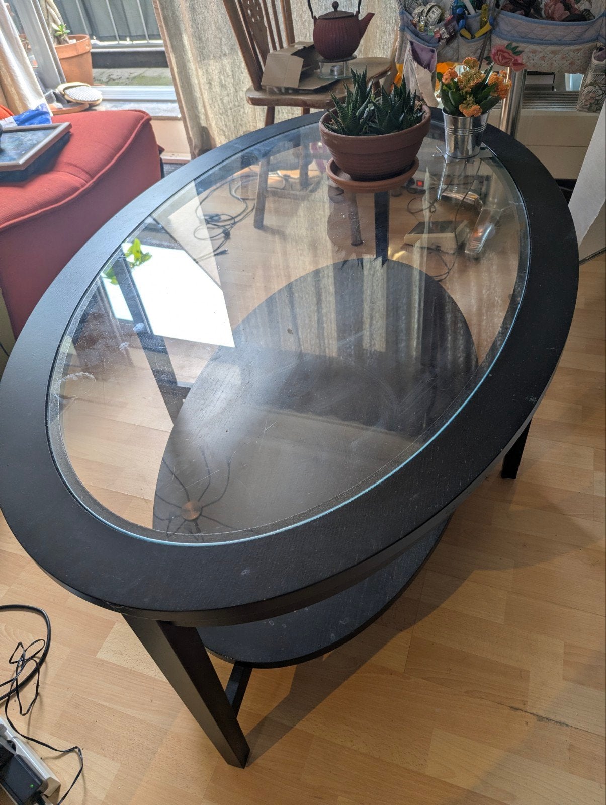 IKEA Liatorp koffietafel / salontafel met glazen blad - Ovaa, Ophalen, 50 – 75, Gebruikt, 100 tot 150 cm