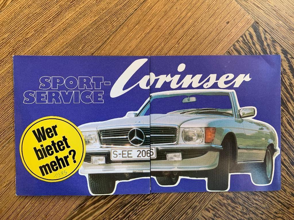 Uitklapfolder Mercedes-Benz Lorinser 1985? izgs!, Lorinser, Zo goed als nieuw, Mercedes, Ophalen of Verzenden