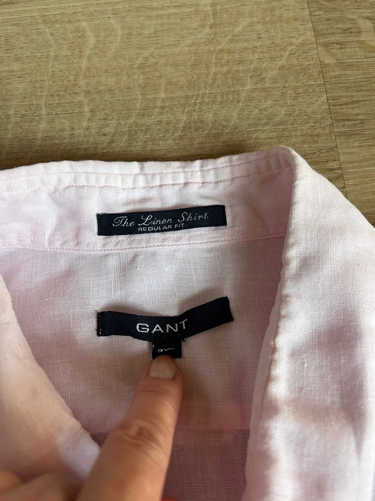 GANT overhemd 3XL licht roze linnen zgan, Ophalen of Verzenden, Zo goed als nieuw, Roze, Overige halswijdtes