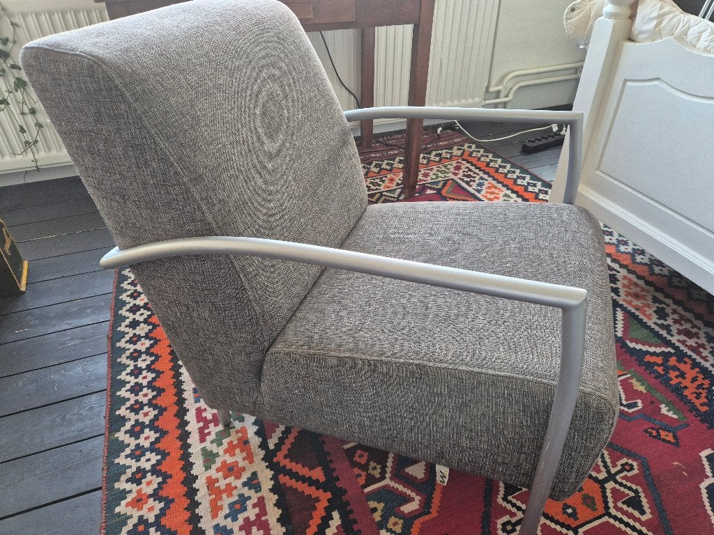 Montel fauteuil Sue met metalen frame en stof, Ophalen, Gebruikt, Modern, Industrieel, 75 tot 100 cm