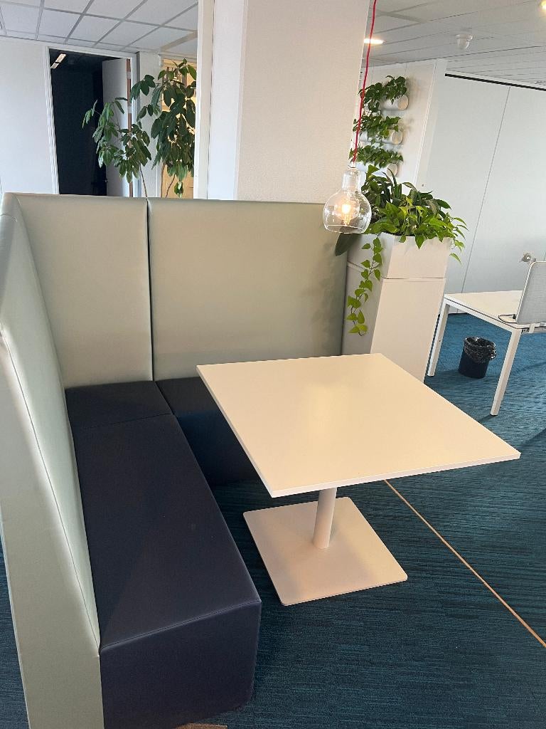 SET Leren wachtkamerbank / eetbank met eetafel , 2 sets, Gebruikt, Minder dan 75 cm, 150 tot 200 cm, Hoekbank