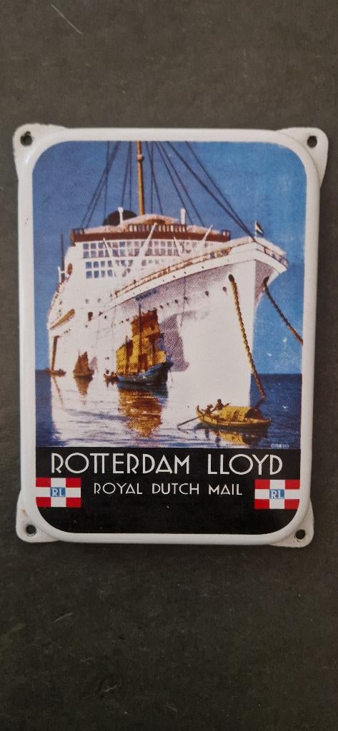 reclamebord emaille ROTTERDAM LLOYD - ROYAL DUTCH MAIL, Verzamelen, Merken en Reclamevoorwerpen, Ophalen of Verzenden, Zo goed als nieuw
