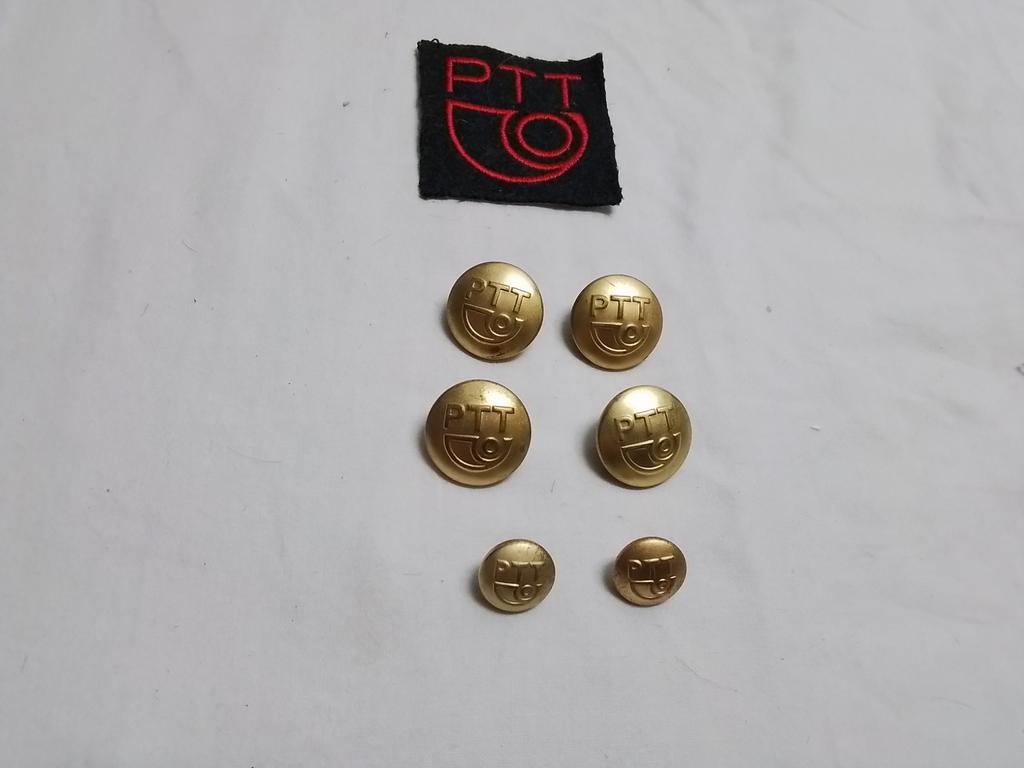 Oude set PTT knopen, Verzamelen, Speldjes, Pins en Buttons, Ophalen of Verzenden, Gebruikt, Overige onderwerpen, Button
