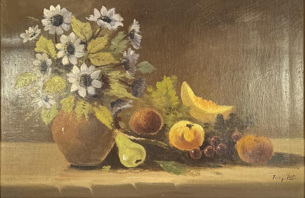 191. Olieverfschilderij, Tilly Moes - fruit stilleven, Ophalen of Verzenden