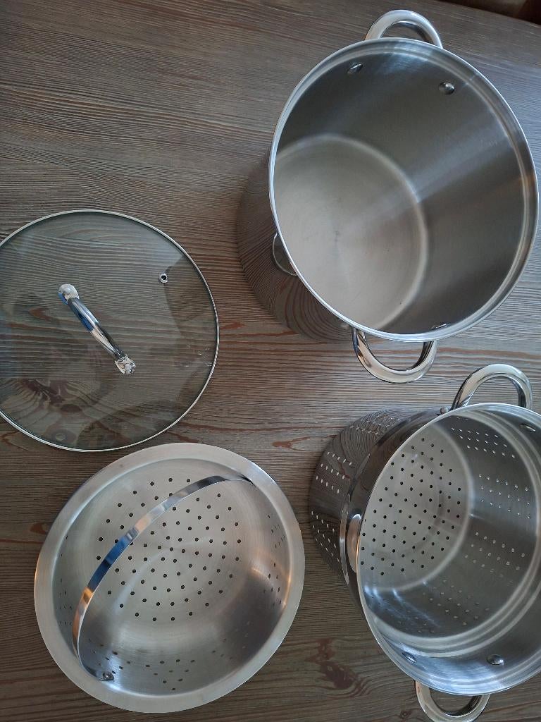 Pastapan 3 delig NIEUW!, Ophalen of Verzenden, Nieuw, Rvs, Pannenset