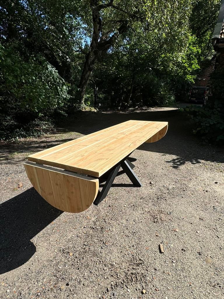 Douglas eettafel met inklapbare zijkant, Huis en Inrichting, Tafels | Eettafels, Ophalen of Verzenden, Vijf personen of meer, Rechthoekig