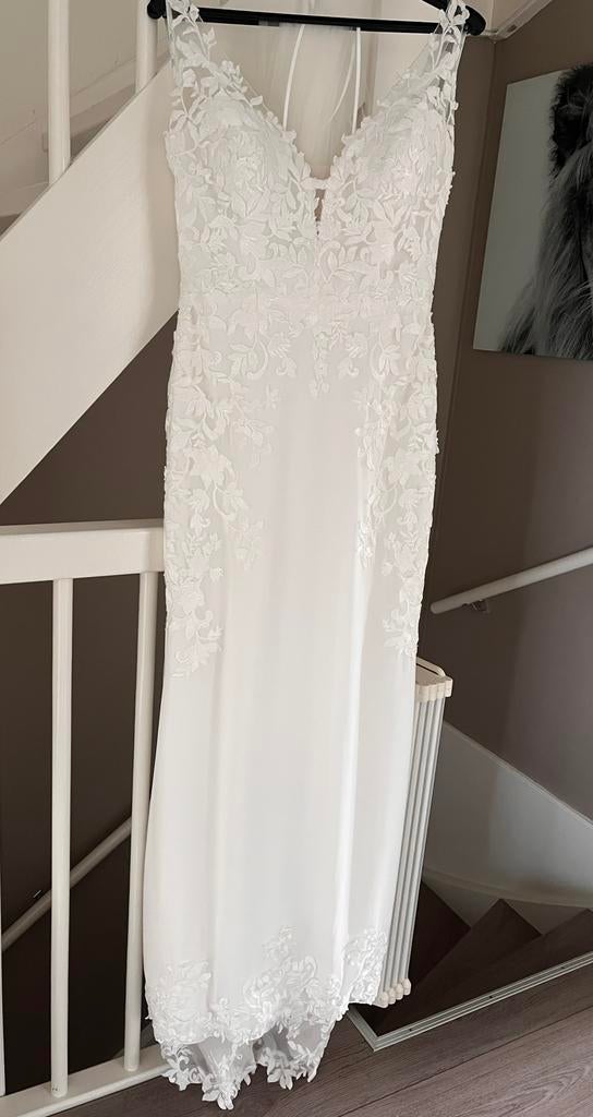 Bruidsjapon ivory, Kleding | Dames, Trouwkleding en Trouwaccessoires, Zo goed als nieuw, Trouwjurk, Wit, Ophalen