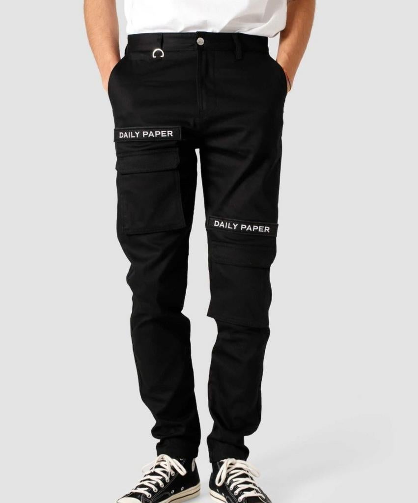 Daily Paper Zwarte Cargo Broek, Kleding | Heren, Broeken en Pantalons, Zwart, Nieuw, Ophalen of Verzenden, Daily Paper