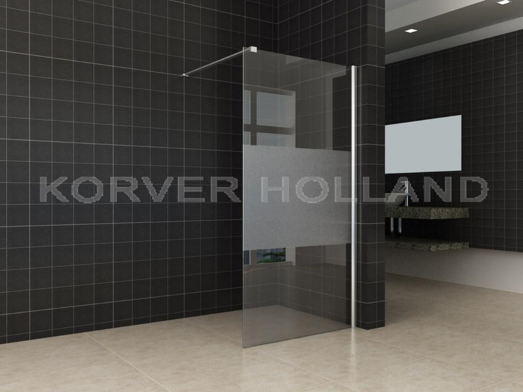 inloopdouche 110 x 200 x 10 mm nano melkglas middenband, Ophalen, Nieuw, Glas, Douche