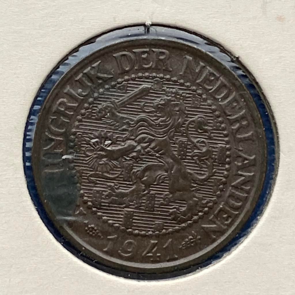 Halve Stuiver uit 1941 van Wilhelmina, Postzegels en Munten, Munten | Nederland, Verzenden, Koningin Wilhelmina, Overige waardes