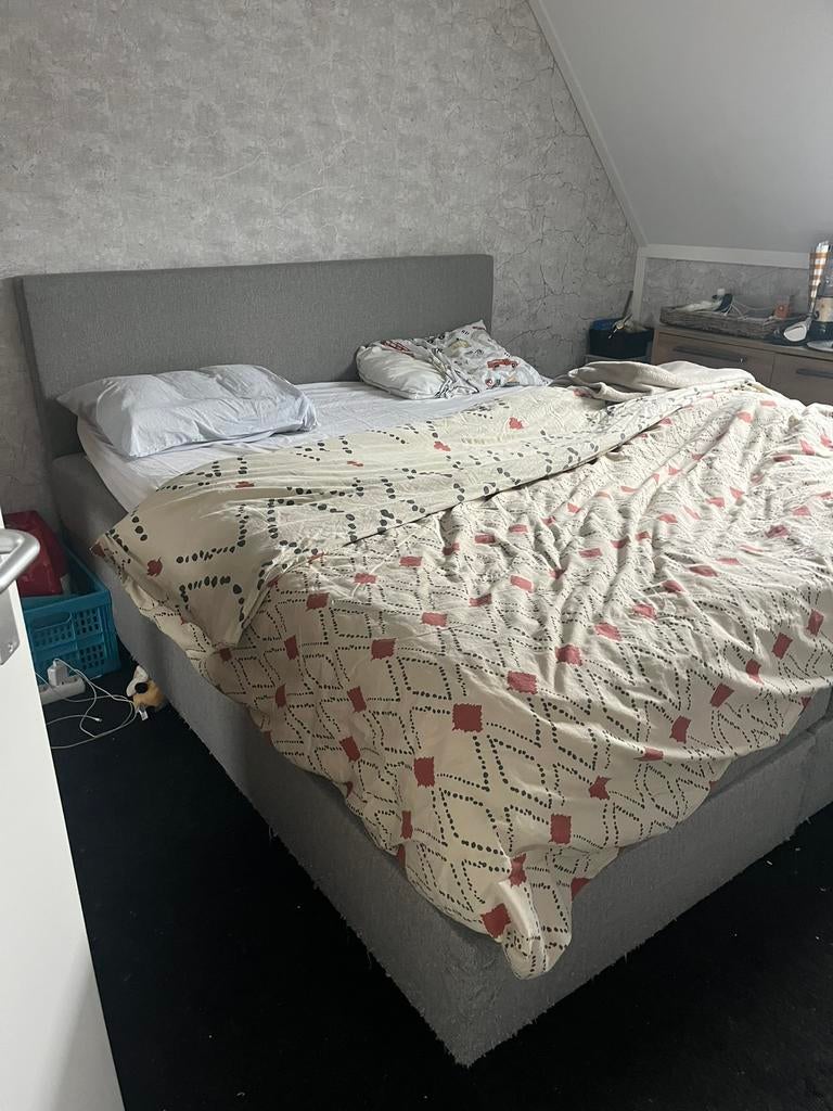 Complete boxspring 180x210, Ophalen, 210 cm, Tweepersoons, Zo goed als nieuw