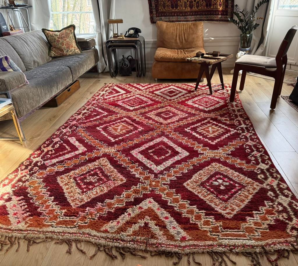 Groot vintage Marokkaans tapijt 281 x 181 cm –ca. 1975–1985