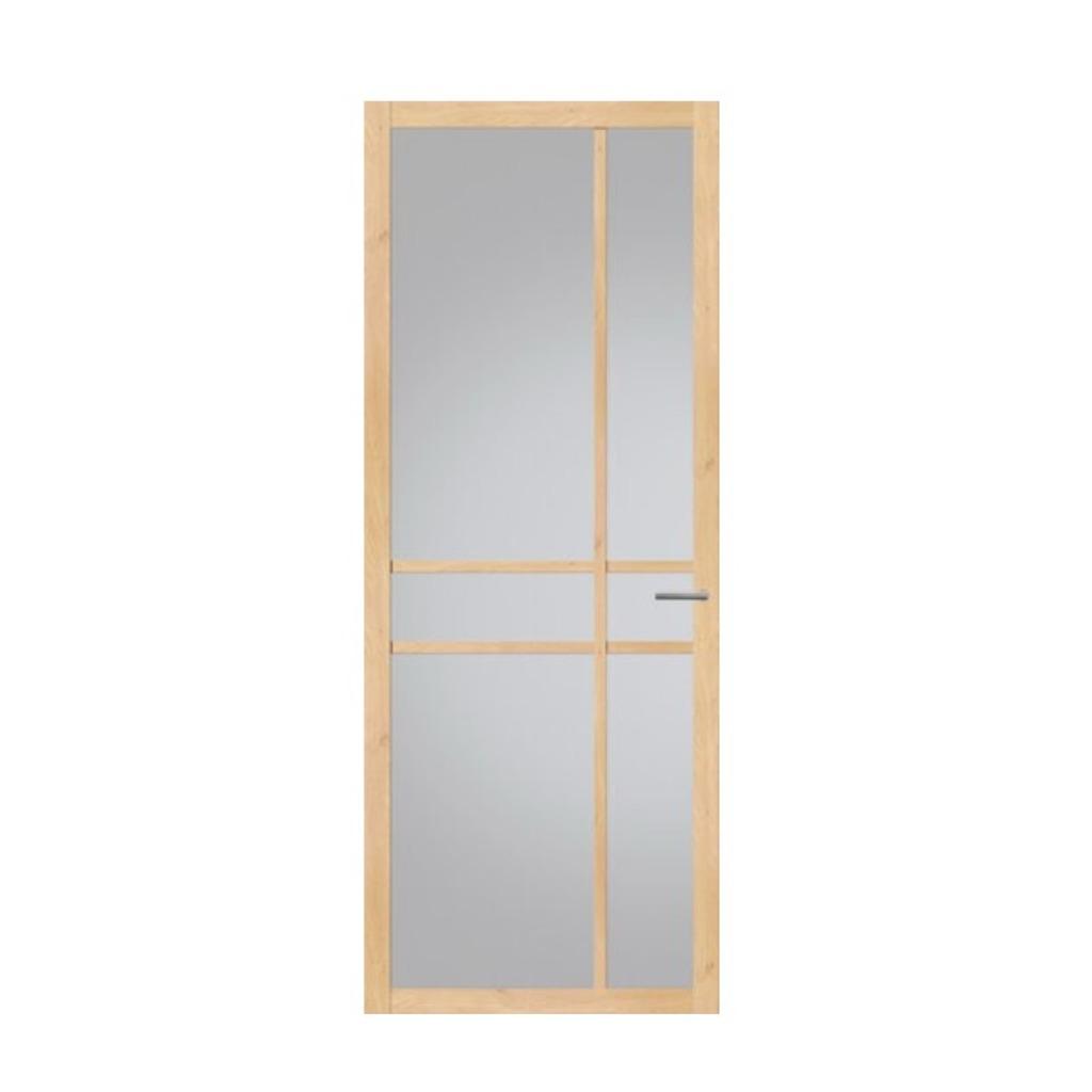 Eiken binnendeur met glas opdekdeur 83 x 201 Svedex, 80 tot 100 cm, Binnendeur, Nieuw, Ophalen of Verzenden