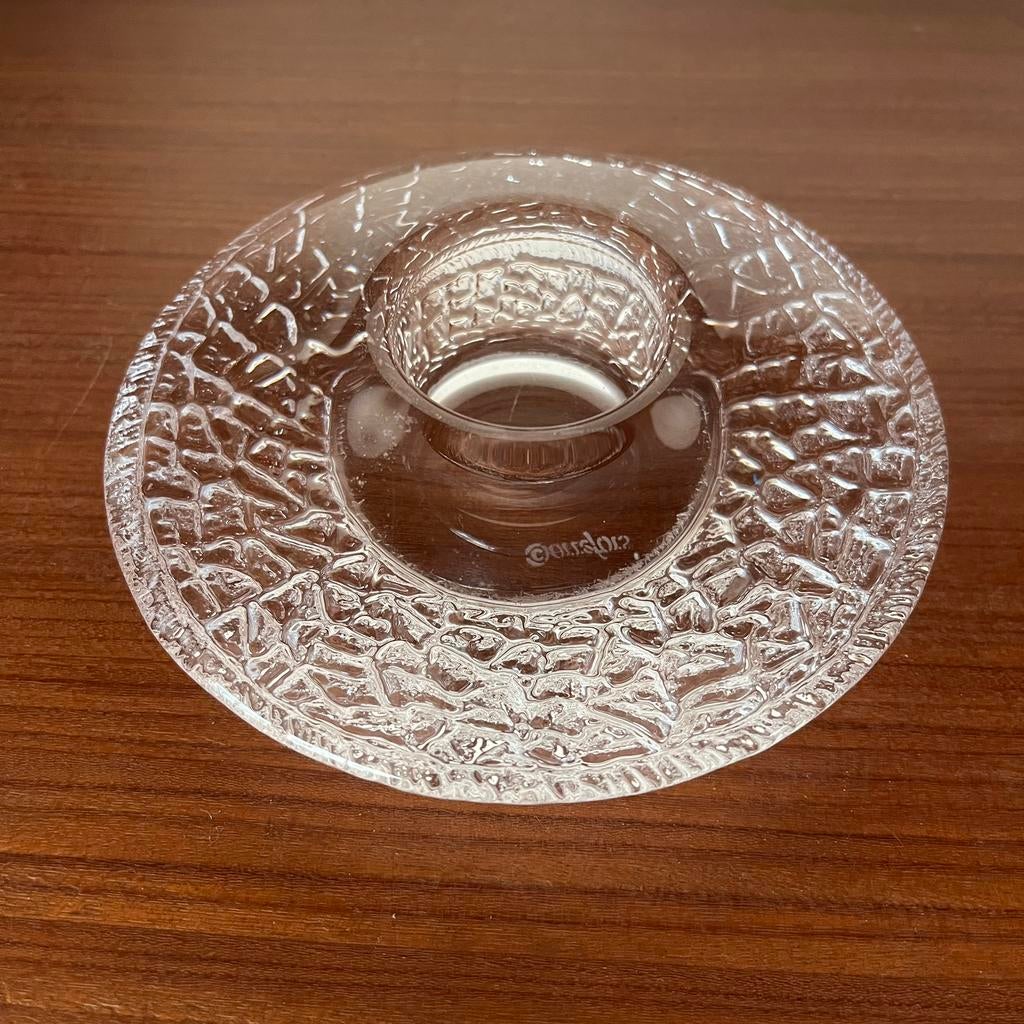 Orrefors glazen waxinelicht houder kandelaar, Ophalen of Verzenden, Glas