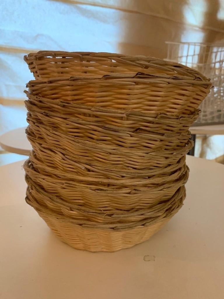 10x rieten broodmand / serveermand (Ø 20 cm), Ophalen, Gebruikt
